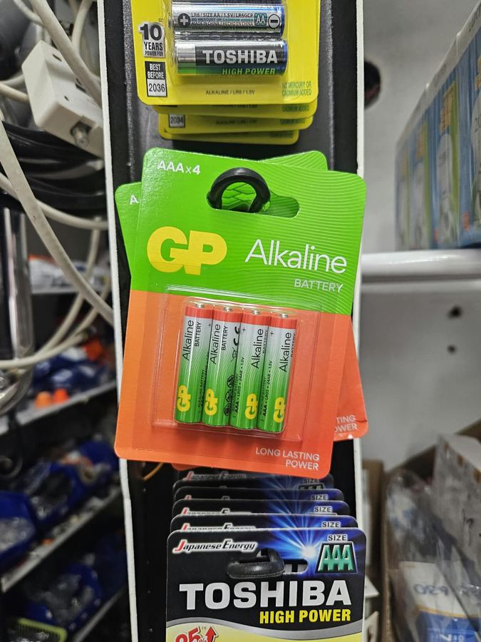 סוללות אלקליין GP AAA, כפי שנמכרות באבי סנטר טמבוריה חולון